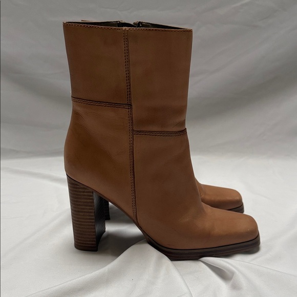 Candies Tan Leather Boots - Picture 1 of 8